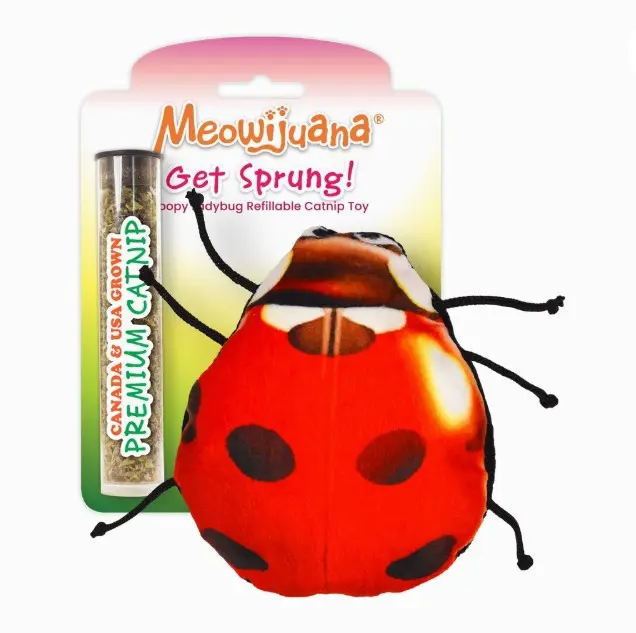 Meowijuana Get Sprung Lady Bug Refillable Catnip Cat Toy