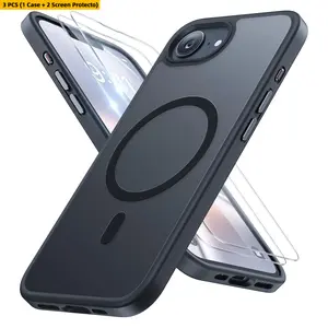 for iPhone 16e & iPhone 17e Case for MagSafe [with 2×9H+ Screen Protectors] Top-Tier Military-Grade Shockproof Protection with Velvet Touch for iPhone 16e/17e Phone Case 6.1"