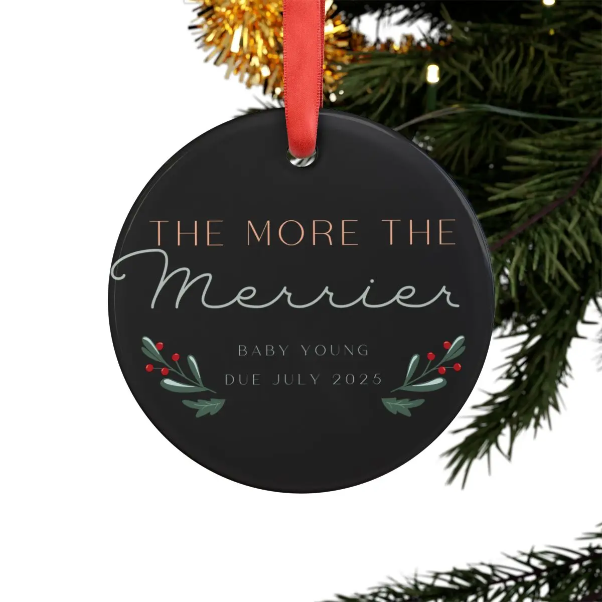 Custom Pregnancy Baby Announcement Acrylic Ornament, New Baby Christmas Pregnancy Ornament, Expecting Ornament, Coming Soon