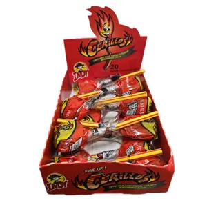 Indy Cerillos Spicy and sour candy lollipop Watermelon flavor 20 pieces in box net wt 10.58-oz