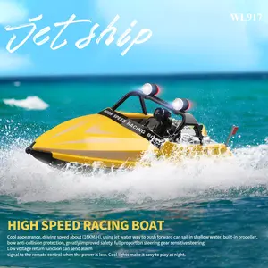 RC Boat with LED Light, 16km/h, Self Righting, 20+ MPH Speed, Carbon Brush Motor, Pool & Lake Toys  Electric Fun
