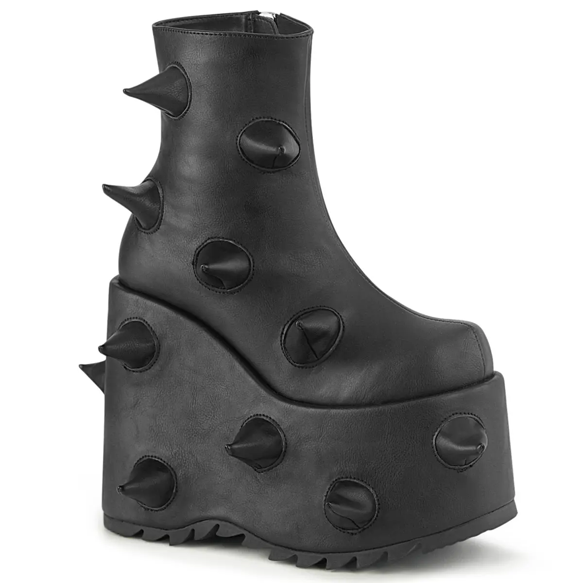 Demonia Slay-77 Black Vegan Leather Ankle Boots