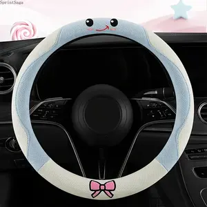 Breathable Bow‑Decor Linen Steering Wheel Cover for O‑Type & D‑Type Wheels, Summer‑Ready Refreshing Multi‑Color Fashion Design, Soft Comfortable Non‑Slip Grip, Universal All‑Season Auto Accessory, Perfect for Most 5‑Seat Sedans & SUVs to Upgrade Daily Dri