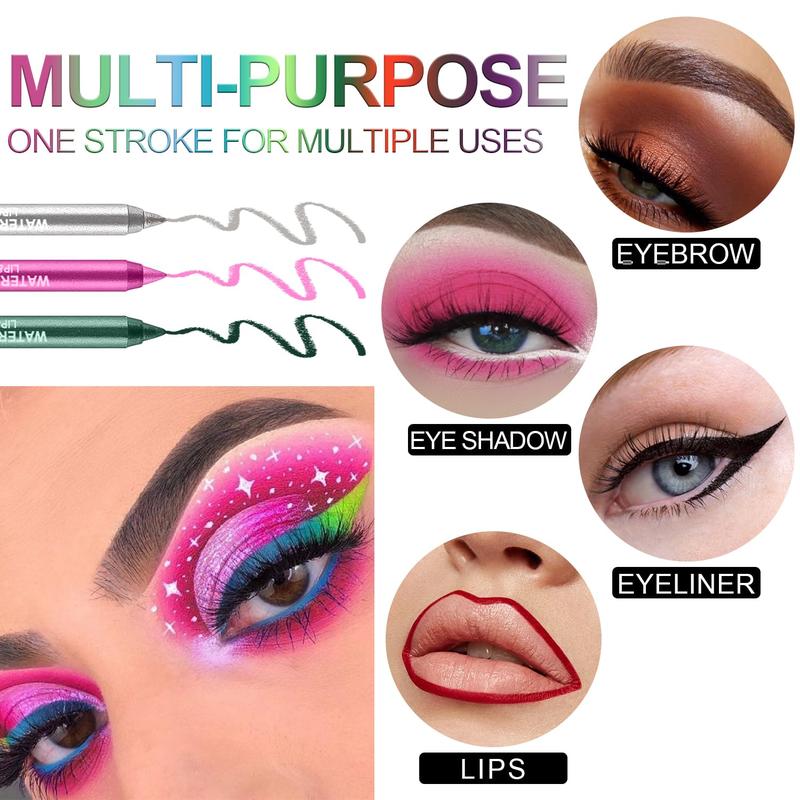 15Colorful Eyeliner Pen Set, Colors Eye Shadow Pencil, Pearl Eyeliner Kit Metallic Glitter Colored Eye liner for Women Eye&Lip Liner Professional Waterproof Eye Makeup