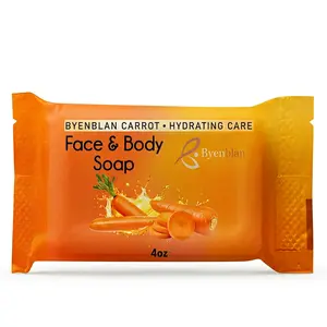 Byenblan Carrot Face & Body Soap - Cleanse Detoxify Naturally Radiant Skin - 7 Days Results Hand Made with Love - 4oz Bodywash Body Care Skin Repair Gentle