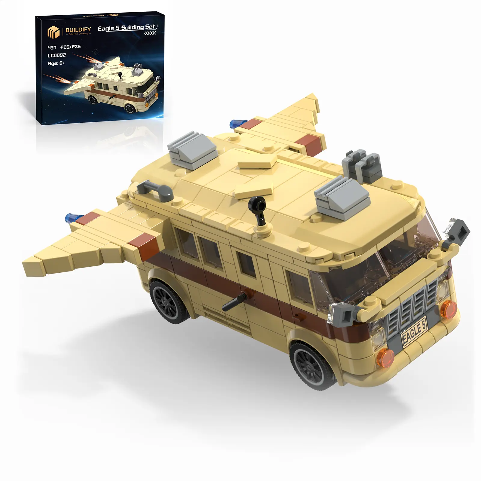 TENHORSES 437-Piece Vehicle Building Block Set with Detailed Exterior and Interior Design, Creative Construction Model Kit, Display Toy and Holiday Birthday Gift for Kids Teens Ages 8+