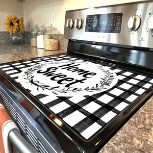 1pc Stove Cover Protector Featuring a "Home Sweet" Wreath, Cozy Stove Top Protectors Ideal for Country-Style Kitchens, Home Dining Spaces, And Cabin Kitchens.