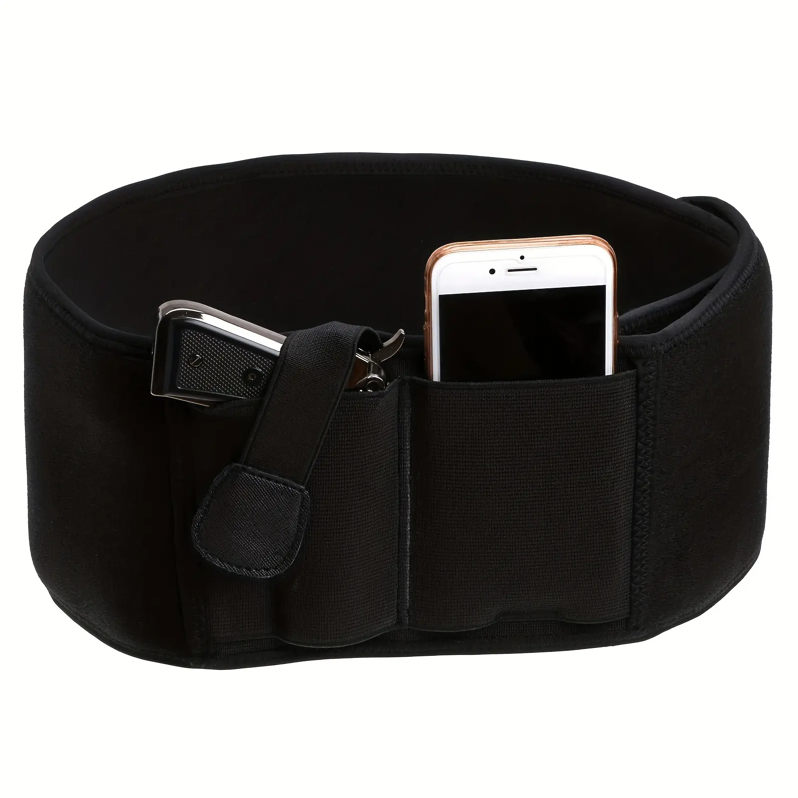 1pc Elastic Breathable Tactical Belly Band with Snap Closure Concealed Carry Holster  Classic Ambidextrous Design for Men & Women, Hunting, Fishing, Outdoor Activities Waist Belt Pocket Adjustable 9MM 380 Glock 17 19 26 43x 1911 vnsh fn reflex holster