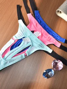 Men's Sexy Hollow Out Underwear, High Elasticity Silk-Like Ice Silk, Fitted Erotic Thong Panties, Available in 8 Colors, All Seasons