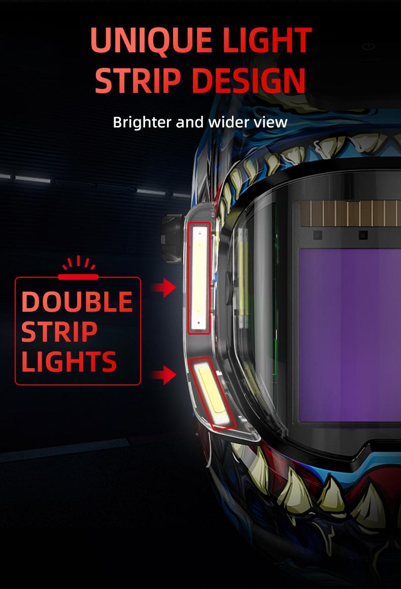 ANDELI MONERDB 4LED 3.94x3.74 Auto Darkening Welding Helmet with True Color Large Viewing Screen 6 Arc Sensors for MIG TIG ARC CUT Welding Heavy Duty Weldingmask Weldingcap