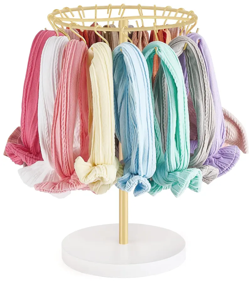 Headband Holder Hair Bow Organizer for girls with 30 Hooks Metal Baby Bow Holder for Girls Modern Hair Accessories Organizer Bow Rack Storage Stand Display