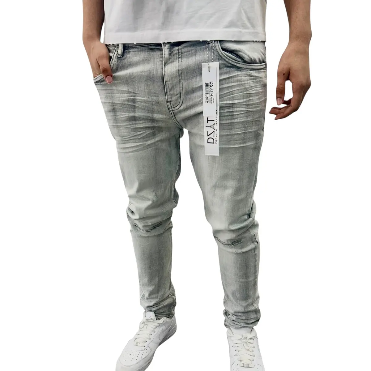 DZATR | CLASSIC ULTRA SKINNY STRETCH DENIM - ICE GREY