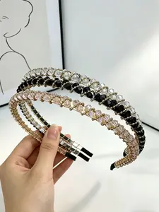 3 Fashionable Crystal Headbands, Bead Wrapping Hair Accessories, Knotted Hair Clips, Versatile Headbands for Stylish Looks, Zigzag Headband