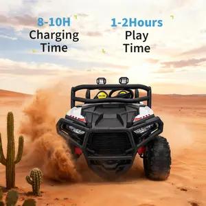 24V Kids UTV 2 Seater Ride on Car with Parent Remote Control, 555# Powerful Dual Motors Electric Truck for Toddlers, 4-Wheel Suspension & Soft Start, 100 lbs Capacity, LED Lights & Music, Ideal Gift