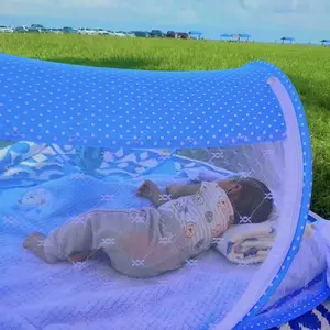 Foldable Mosquito Net, Baby Newborn No-Install Mosquito Net, Infant Cartoon Boat Shape, Zippered, Portable for Travel, Beach, Camping