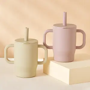 VODVOB Silicone Baby Cup - BPA-Free Spill-Proof Training Cup with Cute Design and Handle, Durable Water Cup for Toddlers Infant