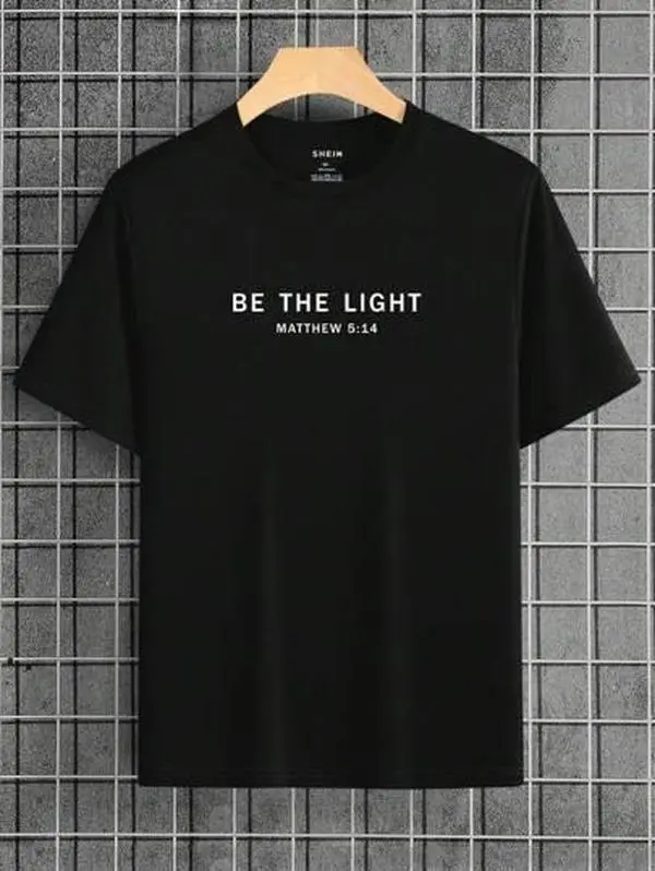 Manfinity Dauomo Letter  Graphic Short Sleeve Tee For Men