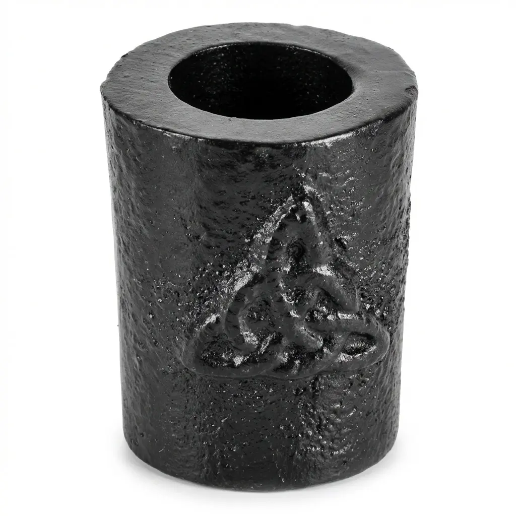 Triquetra Cast Iron Chime Candle Holder 1.25 Inch Celtic Triquetra Cast Iron Chime Candle Holder 1.25 Inch Celtic