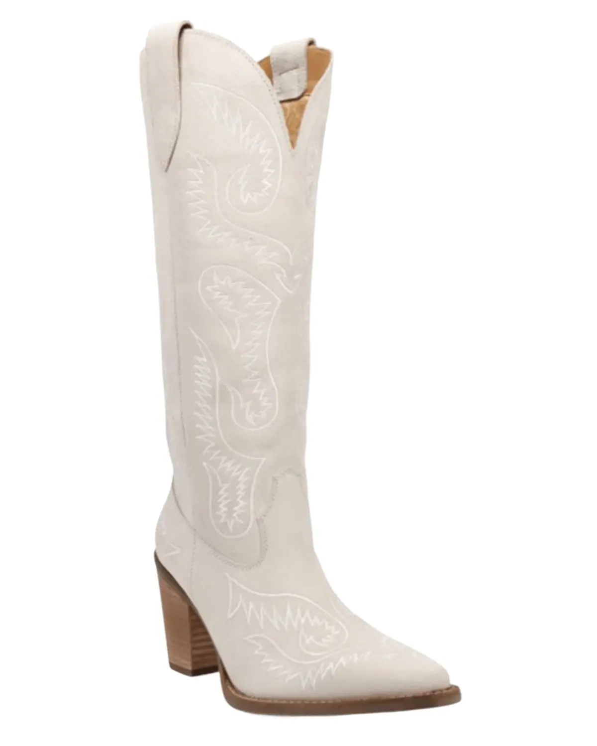 Dingo Women's Women'S Evita Suede Tall Western Boot Snip Toe - Di2253-Wht