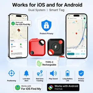 Rechargeable Smart Tracker Tag, Dual System Design, Real-Time Precision Location, Privacy Protection, Item Finder for Keys, Bags, Wallets, Luggage