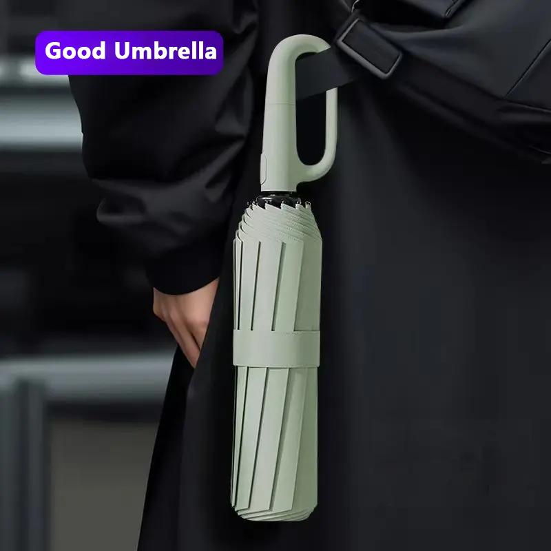 Automatic Folding Umbrella 1 Count 60pcs Portable Rain Umbrella with Loop Buckle Windproof Waterproof for Men Women