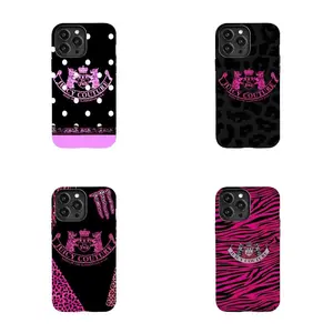Juicy Couture Polka Dot Stripe Leopard Phone Case, Y2K Coquette Aesthetic Gift, Designed for iPhone 11-17 Pro Max/Plus & Samsung Galaxy S23-S25