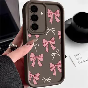 Bow Tie Soft Silicone Protective Case For Samsung Galaxy S26 S25 S24 Ultra S23 S22 Plus S24 S25 FE A57 A37 A17 A56 A36 A16 A55 A15 Cover