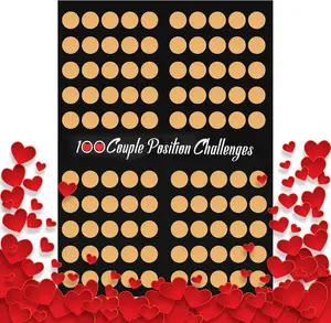 Position Scratch Off Poster for Adults - 100 Couple Position Challenges - The Love Game Date Night Ideas - Birthday Gift for Him Her Wife Husband