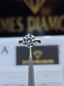 Solitaire rings / 6 Prong 💍 Round 3CT E/VS1 + 14k solid gold 💥