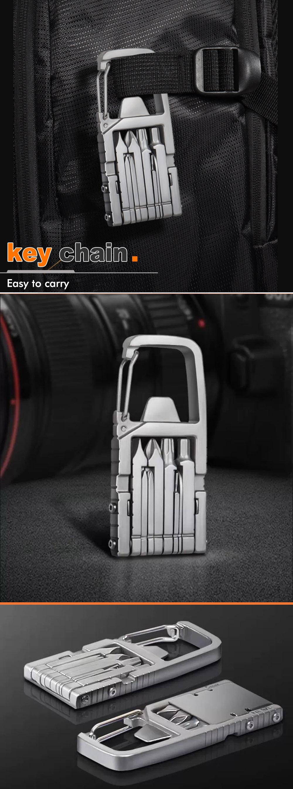 13 in 1 Multifunction Stainless Steel Tool Combination Folding Outdoor Tools Corkscrew Screwdriver Wrench Keychain