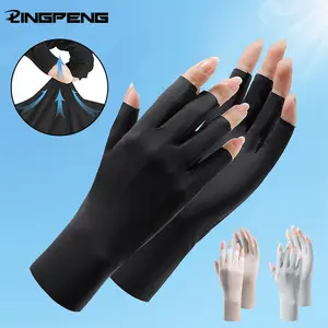 Summer Ice Silk Half Finger Gloves for Women, Thin Fingerless Gloves, Outdoor Riding & Driving Gloves, Cycling Gloves, Outdoor Sports Gloves