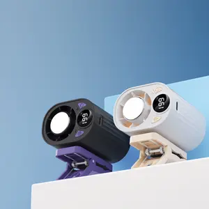 Car Clip On Fan with LED Display 360° Rotation 199 Speeds Adjustable USB Rechargeable for Car Umbrella Bicycle Travel Camping Outdoor Strong Wind Small Desk Fan