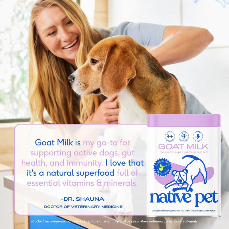 Native Pet Goat Milk for Dogs - Recovery & Energy Boost - Single Ingredient Topper - No Fillers - 100% Whole Foods