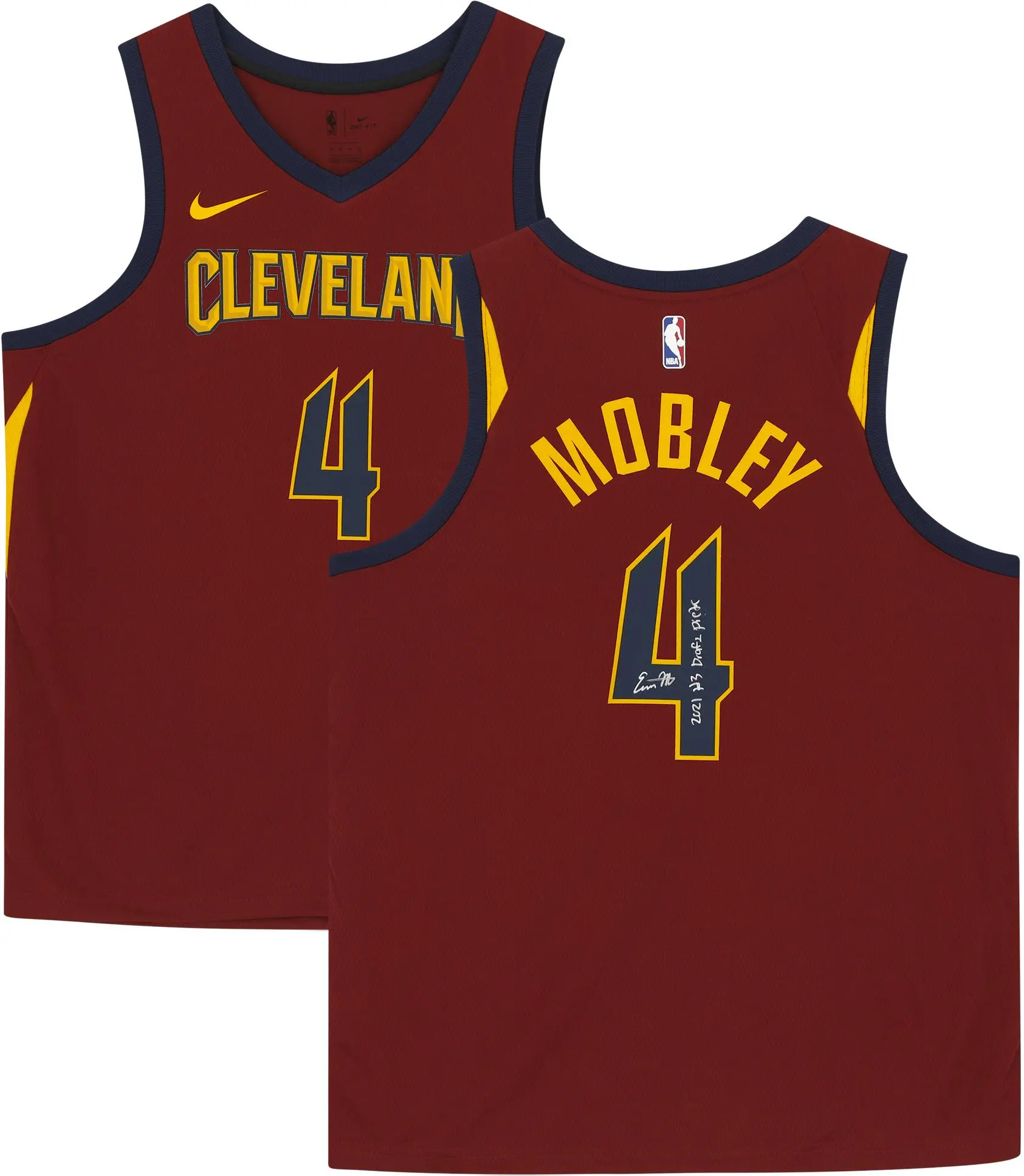 Evan Mobley Cleveland Cavaliers Autographed Nike Maroon Icon Swingman Jersey with "2021 #3 Draft Pick" Inscription - Fanatics Authentic Certified