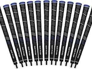 Golf Pride Cp2 Wrap Jumbo Golf Club Grips - Pack of 13, Black with Blue Accents, Durable and Comfortable