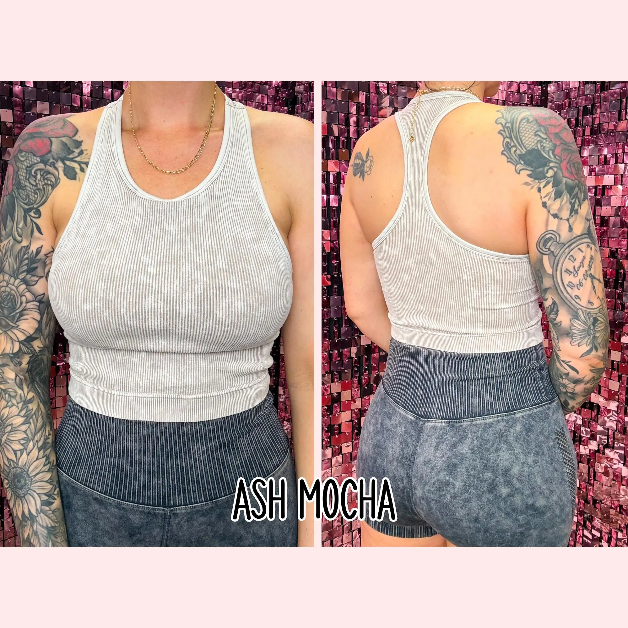 The Tess Washed Ribbed Seamless Racerback Tank