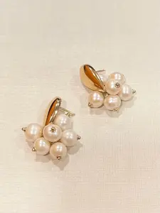 18k Gold-Filled Pearl Cluster Stud Earrings