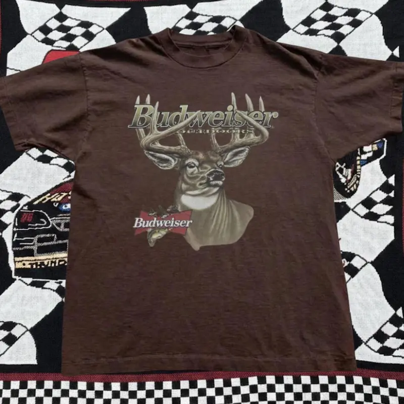Gildan Men's Brown T-shirt, deer graphic brown cotton t-shirt, Vintage Deer Hunting Graphic Shirt, Retro Buck Graphic Tee, Brown Americana T Shirt, Western Country Tee, Unisex Y2K Streetwear Gift