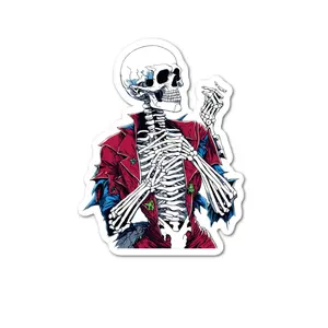 Skeleton in a Ripped Red Coat Sticker