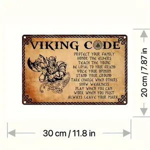 Viking Logo Aluminum Sign 8x12in Gift for Norse Enthusiasts Indoor Outdoor Decor
