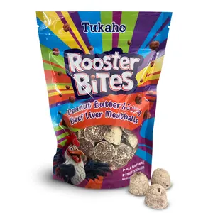 Rooster Bites Peanut Butter Beef Liver Treats – Only 2 Ingredient Freeze Dried Training Treats for Dogs & Cats – High Protein, All Natural, Made in USA – Picky Eater Approved