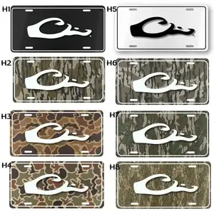 Vintage Drake Waterfowl Camo Logo 12x6 Aluminum Front License Plate Tag for Cars & Trucks, Outdoor Duck Hunting Style