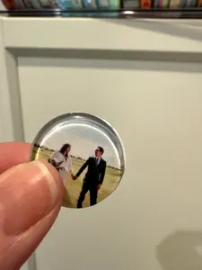 Glass Photo Memory Dot Magnets - Set of 5