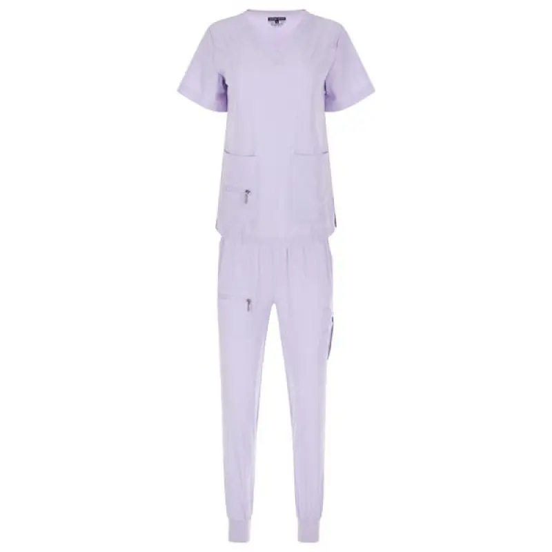 Women's Stretch Jogger Scrubs Set Solid V-Neck Nursing Uniform Quick Dry Breathable Women's Stretch Jogger Scrubs Set Solid V-Neck Nursing Uniform Quick Dry Breathable