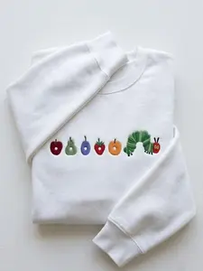 Embroidered The Hungry Caterpillar Sweatshirt, Eat The Rich Worm Shirt, Still Hungry Worm Crewneck
