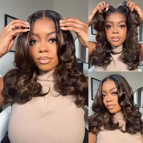 Celie Hair Ombre Brown Highlight 1B/2/30 Butterfly Layered Cut Glueless Wig Blonde Highlight 1B/22 6x5 HD Lace Ready to Go Wigs 200% Density Natural Black Human Hair Closure Wig Pre-bleached Knots & 3D Dome Cap #SohoChic