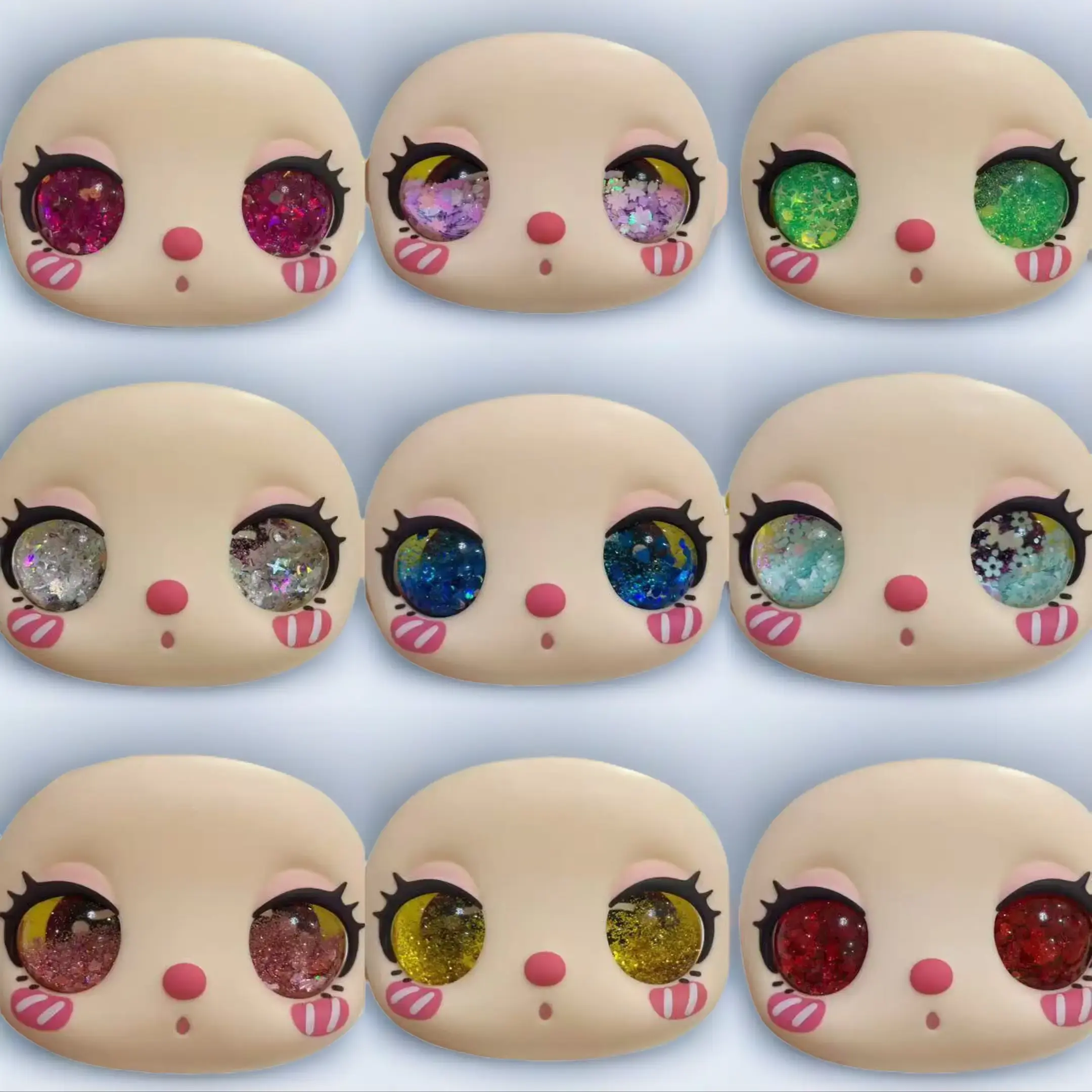 Rumi Liila 600% Silicone Doll Eyes Replacement - Collectible Baby Doll Accessory, V1-V3 Fit, Multiple Colors, Livestream-Exclusive Kitty Themed (Eyes Only, No Face Included)
