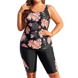 Daci Womens Plus Size Tankini Swimsuits - Tummy Control Two Piece Bathing Suits with Knee Length Shorts  SwimWeek  summervibes