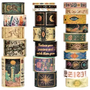 Foil Washi Tape Set  23 Rolls Tarot Washi Stickers  Decorative Tapes for Journaling Supplies, Scrapbooking, DIY Crafts, Junk Journal, Craft Supplies(Celestial Symbols/ Starry/ Magic)