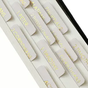 logohu Laminated Bible Tabs for Women and Men, Bible Study Tabs with Embossed Gold Foil Lettering, 80 Chapters Large Print Index Labels for Easy Navigation, Bible Journaling Supplies